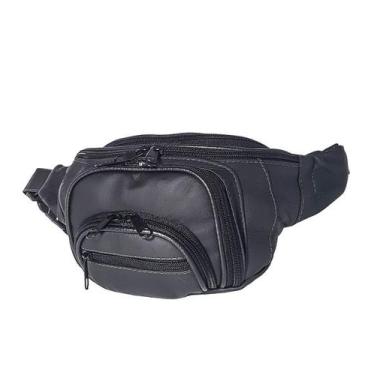 Imagem de Pochete Grande Masculina De Couro Le Voyage Com 6 Bolsos, Preto