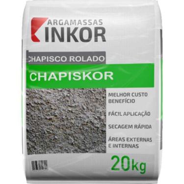 Imagem de Argamassa Chapiskor Aplicação com Rolo Aderência Eficiente Cinza Inkor 20KG