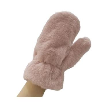 Imagem de Luvas Femininas De Inverno Quentes E Peludas, Macias, Espessas E À Pro