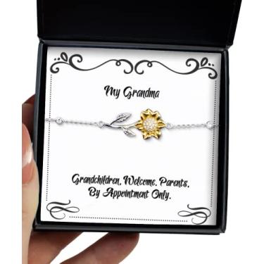 Imagem de SpreadPassion Netos, Bem-vindos. Pais, apenas por compromisso. Pulseira de girassol para avó, presentes inadequados para avó, para avó