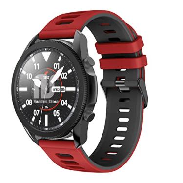 Imagem de Pulseira Sport Nandos-Store compatíveis com Samsung Galaxy Watch 3-41mm ou 45mm - (45mm - Vermelha com preto)