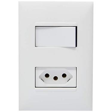Imagem de 1 INTERRUPTOR SIMPLES 10 AMPERES + TOMADA 2 PINOS + TERRA (3 PINOS) 20 AMPERES 4X2 BRANCA - 615073BC