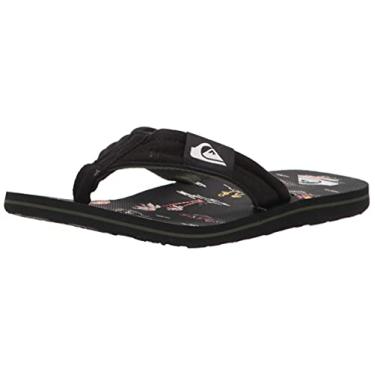 Imagem de Quiksilver Chinelo infantil Molokai Layback juvenil unissex, Preto 2, 11 Little Kid
