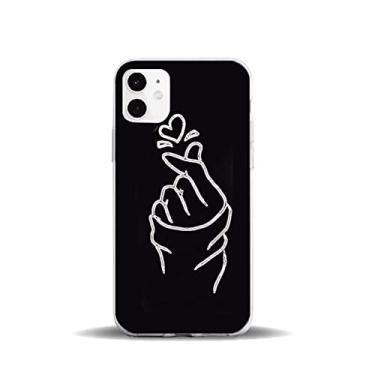 Imagem de Capa de telefone de silicone macio transparente em forma de coração dos desenhos animados para iphone 11 6 6s 7 8 plus xr 12 pro xs max 12 mini para iphone se 2020 capa protetora, verde, para iphone 5 5s se