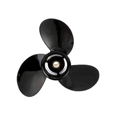 Imagem de Quicksilver Hélice de alumínio de 3 lâminas Black Diamond QA2173R - 23,5 cm de diâmetro x 22,8 cm, rotação da mão direita, 15 HP