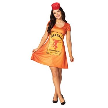 Imagem de Fantasia de vestido de patinadora Fireball Whiskey Drink Dress Up Party Cosplay Costume, tamanhos femininos médio-grande 8-14