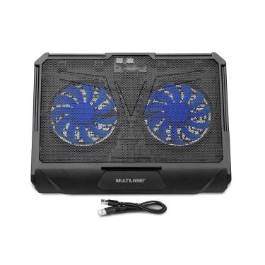 Imagem de Suporte Cooler para Notebook com duas ventoinhas e base giratória Multilaser - AC382