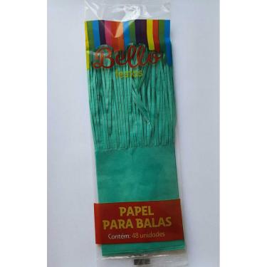 Imagem de PAPEL PARA BALA LISO - VERDE BANDEIRA - BELLO FESTAS - Pacote com 48 unidades