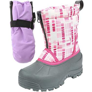 Imagem de Northside Icicle – Conjunto de botas e luvas de inverno para meninos e meninas, Pink/White, 5 Toddler