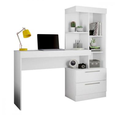 Imagem de Mesa para Escritório com Estante e 2 Gavetas Flex Office Notável