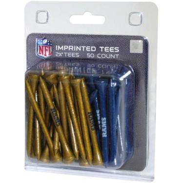 Imagem de Team Golf NFL Los Angeles Rams Pacote com 50 camisetas de golfe de 6,5 cm, pacote com 50, tamanho regular, várias cores de times