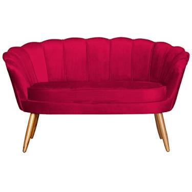 Imagem de Poltrona Namoradeira Pétala em Veludo - Pés de Madeira - Ds Estofados