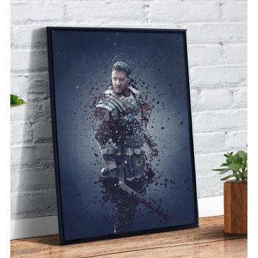 Imagem de Quadro Decorativo Emoldurado Russel Crowe Gladiador Arte Desenho