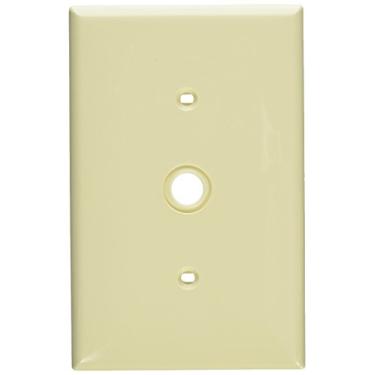 Imagem de Leviton PJ11-I Placa de parede de telefone/cabo com furo de 0,406 polegadas, tamanho médio, marfim