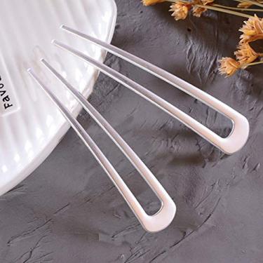 Imagem de Pinos de cabelo em formato de U da Benefree Acessórios de cabelo para noivas Clipe de cabelo Vintage Adesivo de cabelo, Chignon de cabelo para mulheres e meninas, Prata