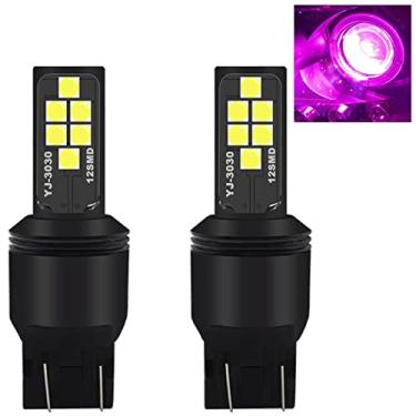Imagem de SOCAL-LED 7440 7443 Lâmpada de pisca LED rosa avançada 3030 SMD brilhante colorida DRL lâmpada de freio lanterna traseira de estacionamento, pacote de 2