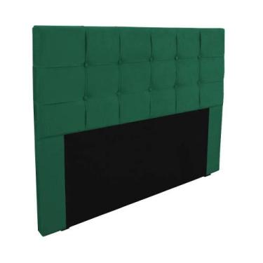 Imagem de Cabeceira Cama Box Slim Queen 1,60 M Suede Verde Bandeira - Decorar Es
