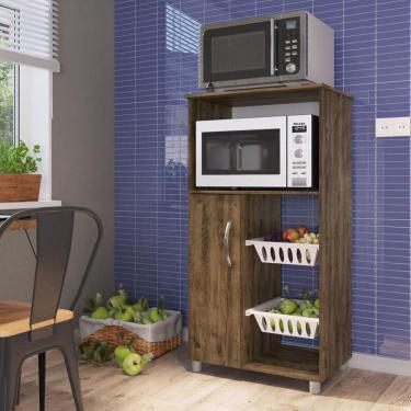 Imagem de Fruteira com Nicho para Forno 1 Porta 2 Cestos Kely IRM Móveis Itaúba