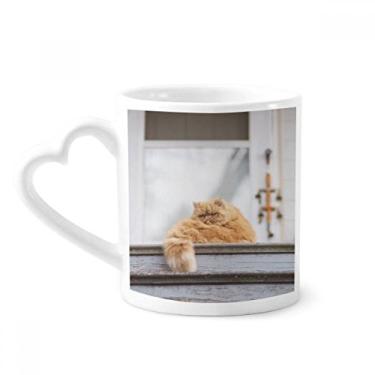 Imagem de Caneca de fotografia de gato Gordura Animal Garfield Caneca de café cerâmica copo de coração de vidro