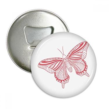 Imagem de Emblema multifuncional com ímã de geladeira e abridor de garrafas Pink Butterfly Kite