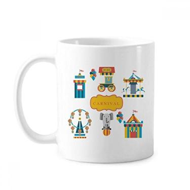 Imagem de Incrível caneca engraçada de cerâmica com ilustração de instalações de parque de cerâmica para café e porcelana