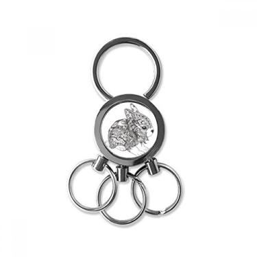 Imagem de DIYthinker Paint Rabbits Friend Company chaveiro de metal de aço inoxidável para carro chaveiro clipe presente, multicolorido, médio, Multicolorido, Medium