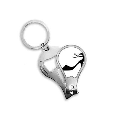 Imagem de Saltos altos gráficos simples contorno preto cortador de unhas abridor chaveiro tesoura