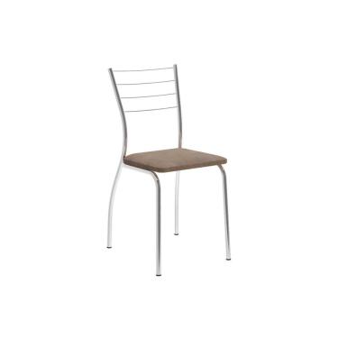 Imagem de Kit 2 Cadeiras de Cozinha 1700 2 Un Cromado/Suede Conhaque - Carraro