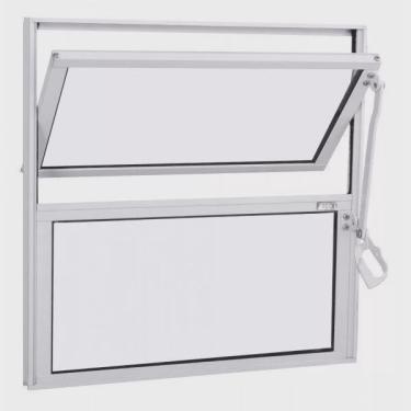 Imagem de Janela de Alumínio Basculante 50x50cm 2 Folhas 1 Fixa com Vidro Mini Boreal Integral Econ Astra