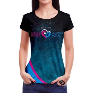 Imagem de Camiseta Feminina Outubro Rosa Novembro Azul Roupa Blusa 3 - Alemark