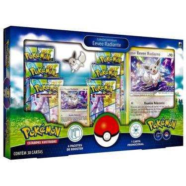 Imagem de Pokémon Go Eevee Radiante Broche Box 38 Cartas Copag