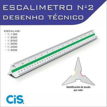 Imagem de Escalímetro Régua Triangular Plástico 30 Cm N 2 Cis - Fenix