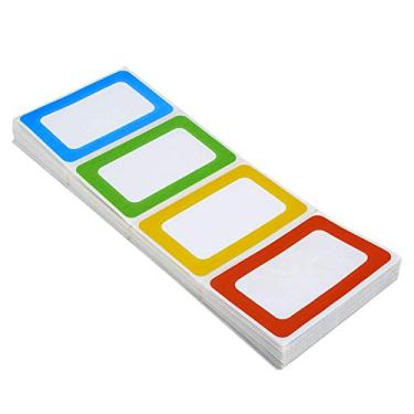 Imagem de Adesivos de etiqueta de nome liso borda colorida etiqueta etiquetas - 200 adesivos