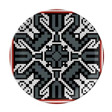 Imagem de Estilo Rússia Cinza Textura Padrão Country Prato Decorativo Porcelana Salver Prato de Jantar