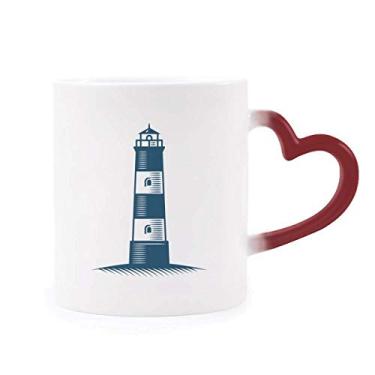 Imagem de Lighthouse Navigation Military Ocean Caneca sensível ao calor vermelha muda de cor
