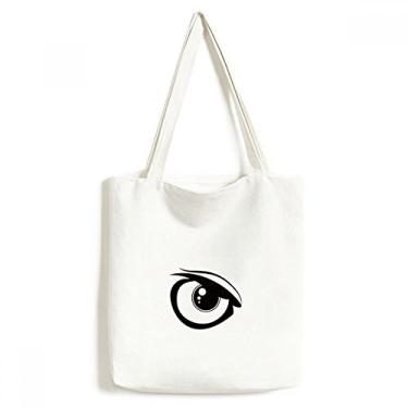 Imagem de Bolsa de lona com estampa preta de decoração de olhos de vetor, bolsa de compras casual