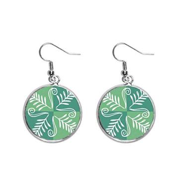 Imagem de Brinco feminino com pingente de prata de civilização antiga Totems do México, folhas verdes