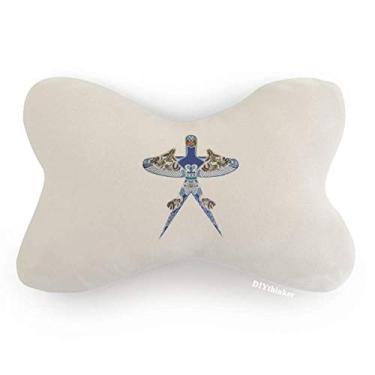 Imagem de DIYthinker Almofada de apoio de cabeça com estampa tradicional de pipa chinesa para decoração de carro, decoração de pescoço