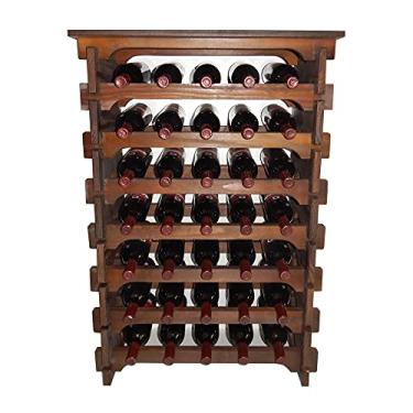 Imagem de Adega Vinho Madeira 35 Garrafas Tipo Mesinha Cor Imbuia C05 Cevey Adegas e Artesanatos