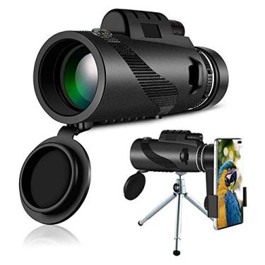 Imagem de Telescópio monocular 40x60 mira monocular, monóculo à prova d'água com suporte para smartphone e tripé ajustável, para observação de pássaros, acampamento, viagens, secenery