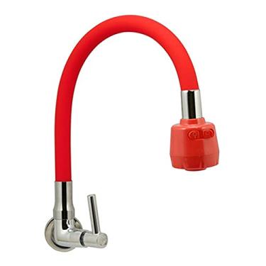 Imagem de Torneira Cozinha Parede Tubo Gourmet Duplo Jato 1/4v Cor:Vermelho