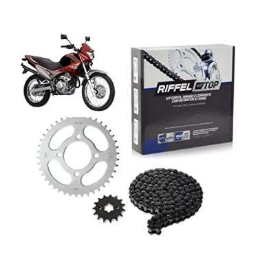 Imagem de Kit Relação Transmissão Honda NX-4 400 (98-08) / NX 400I (13-15) com Retentor (O-ring) TOP Aço 1045 Riffel 91118