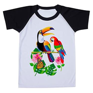 Imagem de Camiseta Infantil Raglan Branca Tucano E Arara Mata Atlantica (6)