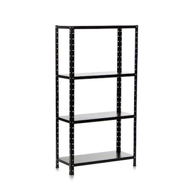 Imagem de Estante Prateleira de Aço Reforçada Livros Multiuso Organização Preta 2 3 4 5 6 Andares (4)