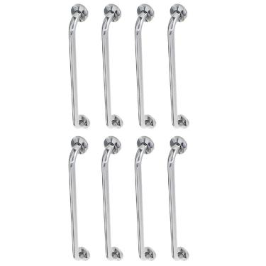Imagem de Alça de Apoio 60cm Barra Inox Acessibilidade Kit 8 Unidades Gestante Idoso Anti Queda Segurança Banheiro Box Corrimao Escada Parede Suporte