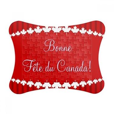 Imagem de Maple Leaf Happy Canada Day 4 de julho, moldura de quebra-cabeça decoração de quadros, ornamento de jogo de quebra-cabeça
