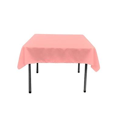 Imagem de LinenTablecloth Toalha de mesa quadrada de poliéster de 200 cm pêssego