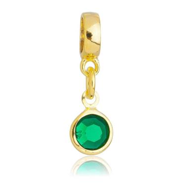 Imagem de Pingente Berloque Cristal Verde Pandora Banhado a Ouro 18k