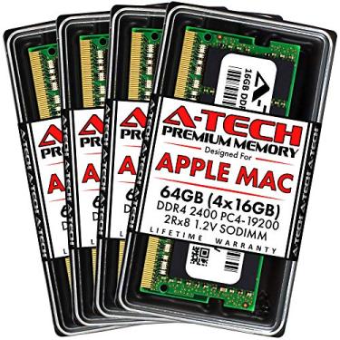 Imagem de A-Tech 64 GB (4 x 16 GB) RAM para Apple 2017 iMac 27 polegadas Retina 5K | DDR4 2400 MHz PC4-19200 SO-DIMM 260-Pin CL17 1,2 V não ECC Kit de atualização de memória sem buffer