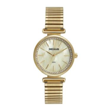 Imagem de Relógio Seculus Feminino Ref: 77226lpsvds1 Fashion Mola Dourado